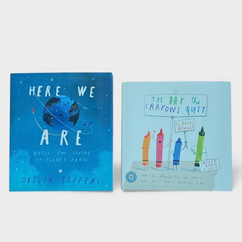 Oliver Jeffers Book Bundle Here We Are & The Day the Crayons Quit Bundle